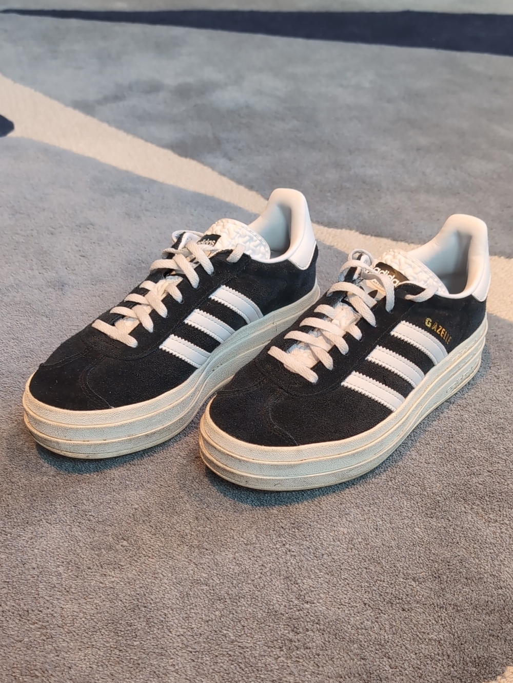 adidas Gazelle Platform Sneakers Black White